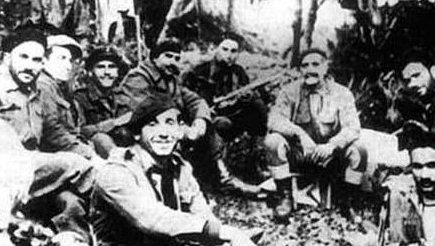 Super spy ancestor...General Grivas (3rd from rt) and a group of his Troodos Mountains insurgents.