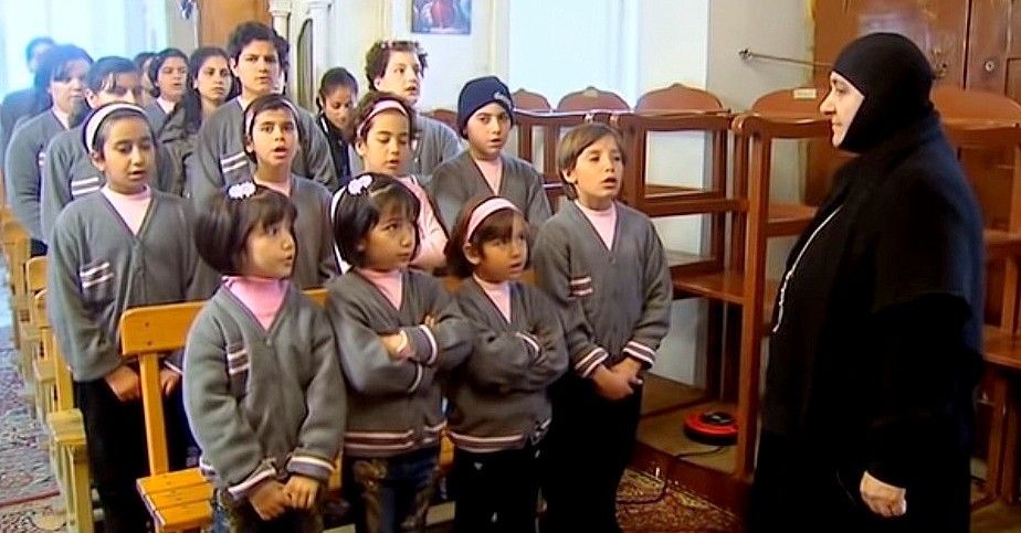 Orphans are being taught to speak Aramaic by nuns at the convent of Saint Thecia.