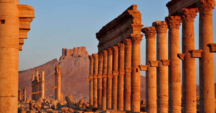 Ruins of the ancient city of Palmyra, buried for 1,000 years under sands of the Syrian desert. Check out our ancestral story of Palmyra warrior queen.